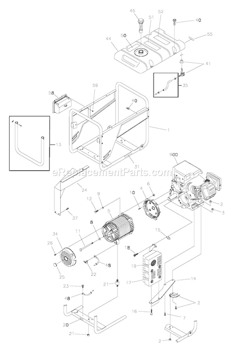Page C Diagram and Parts List for 030235-1  Briggs and Stratton Generator